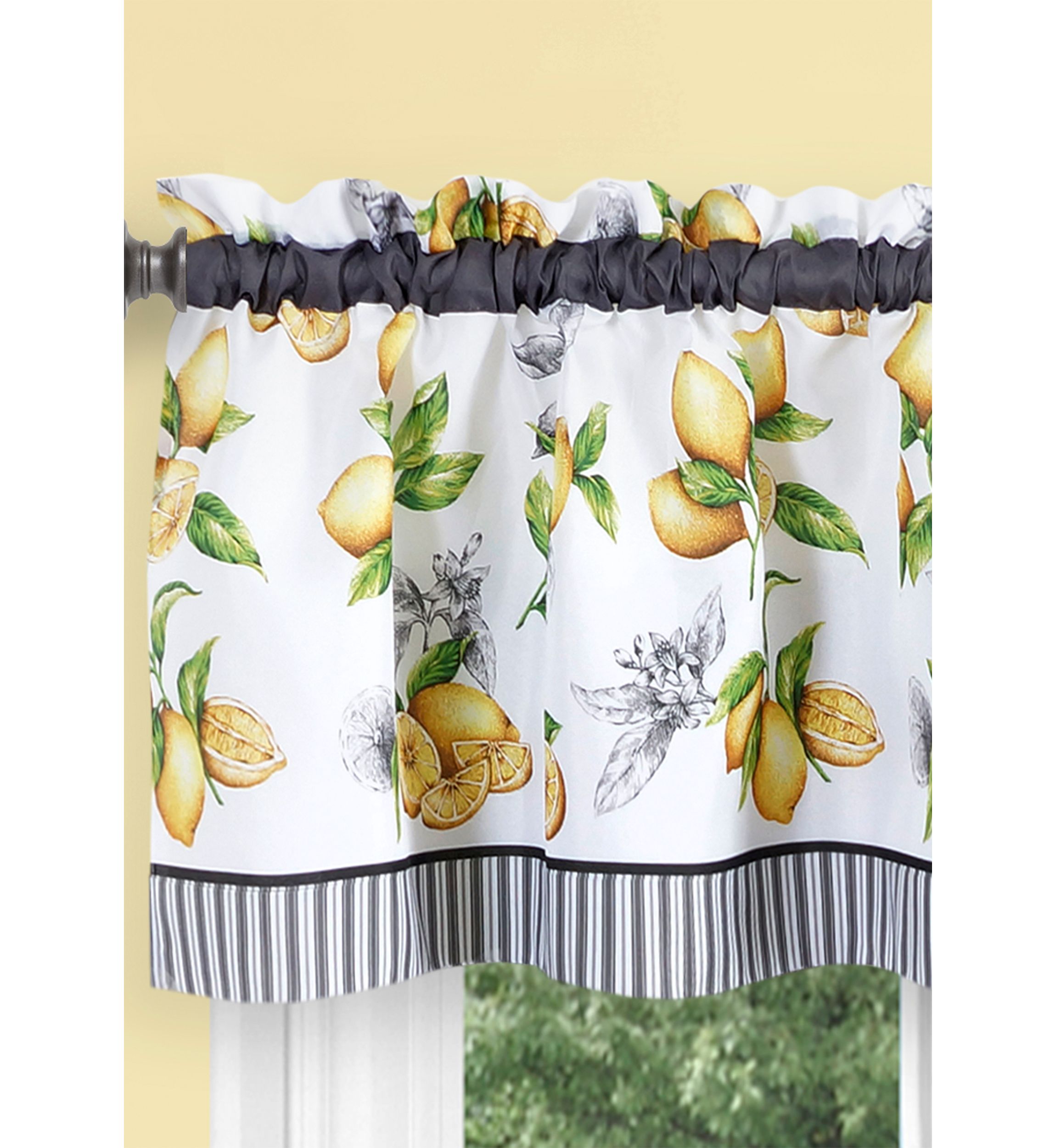 Lemon Drop Tier and Valance Window Curtain Set