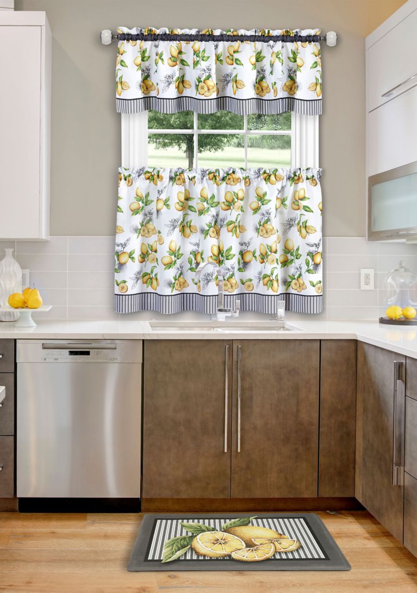 Lemon Drop Tier and Valance Window Curtain Set