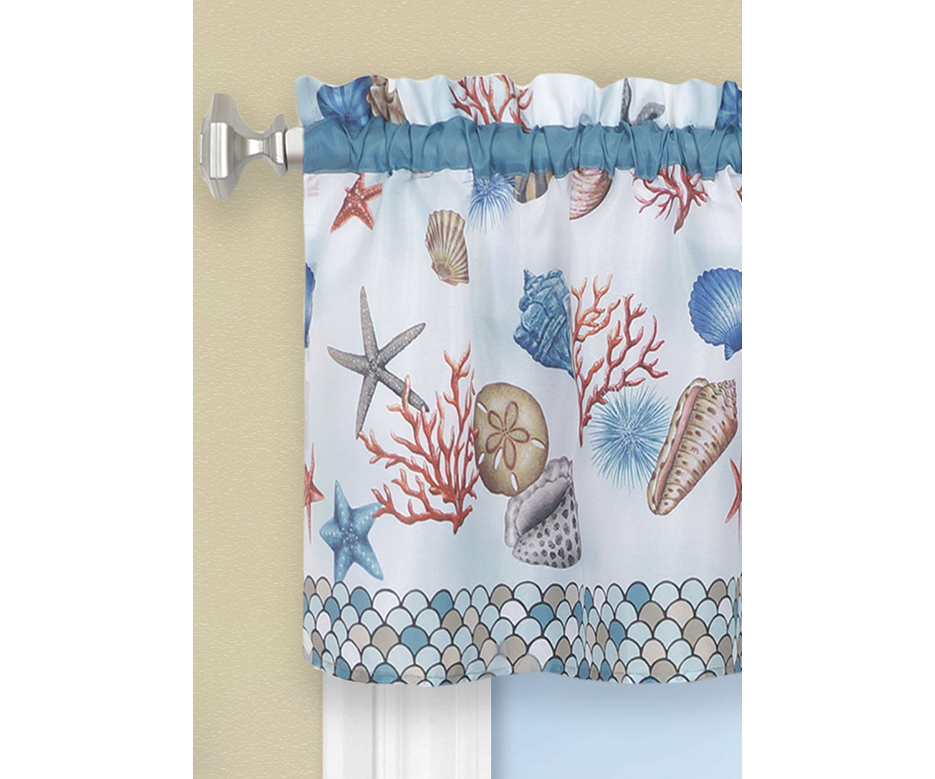Coastal Tier and Valance Window Curtain Set