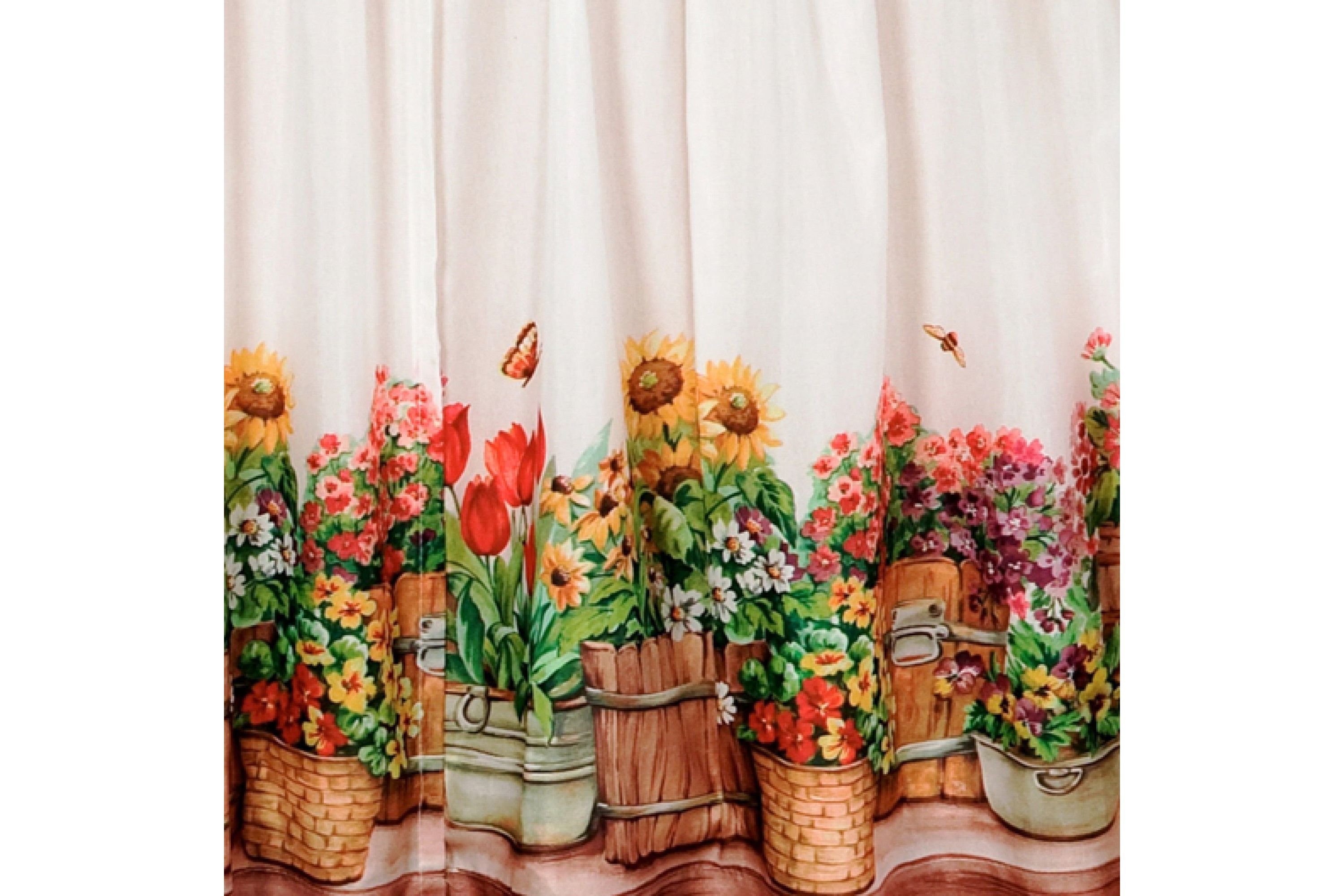 Country Garden Printed Tier and Swag Window Curtain Set