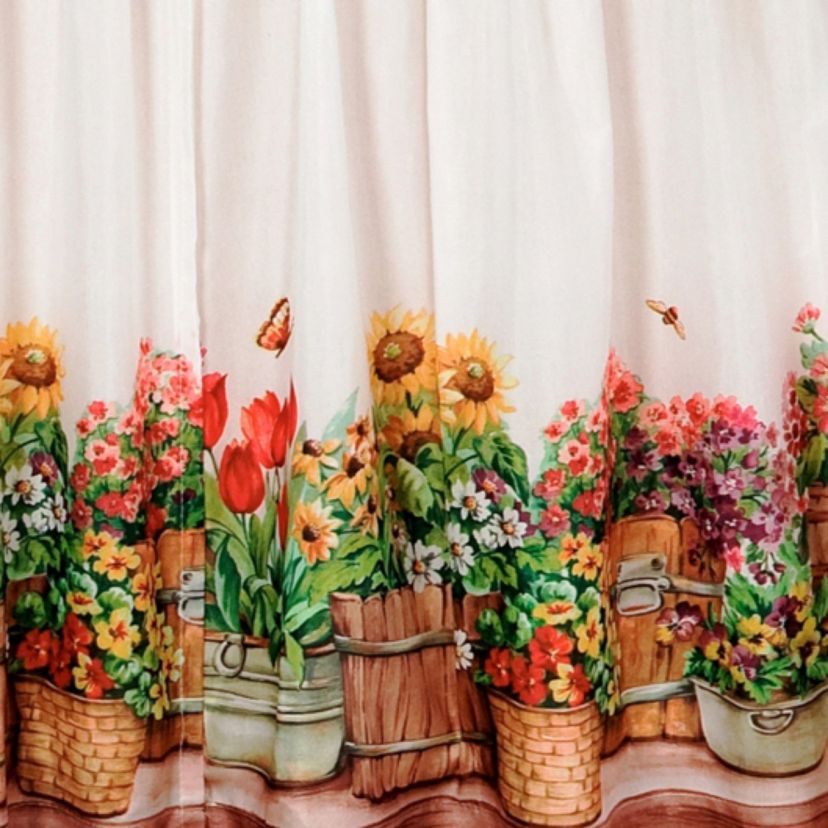 Country Garden Printed Tier and Swag Window Curtain Set