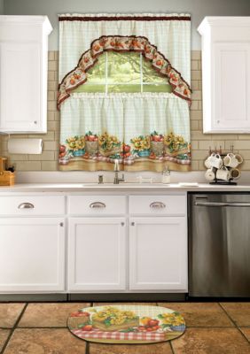 Farmer's Market Printed Tier and Swag Window Curtain Set