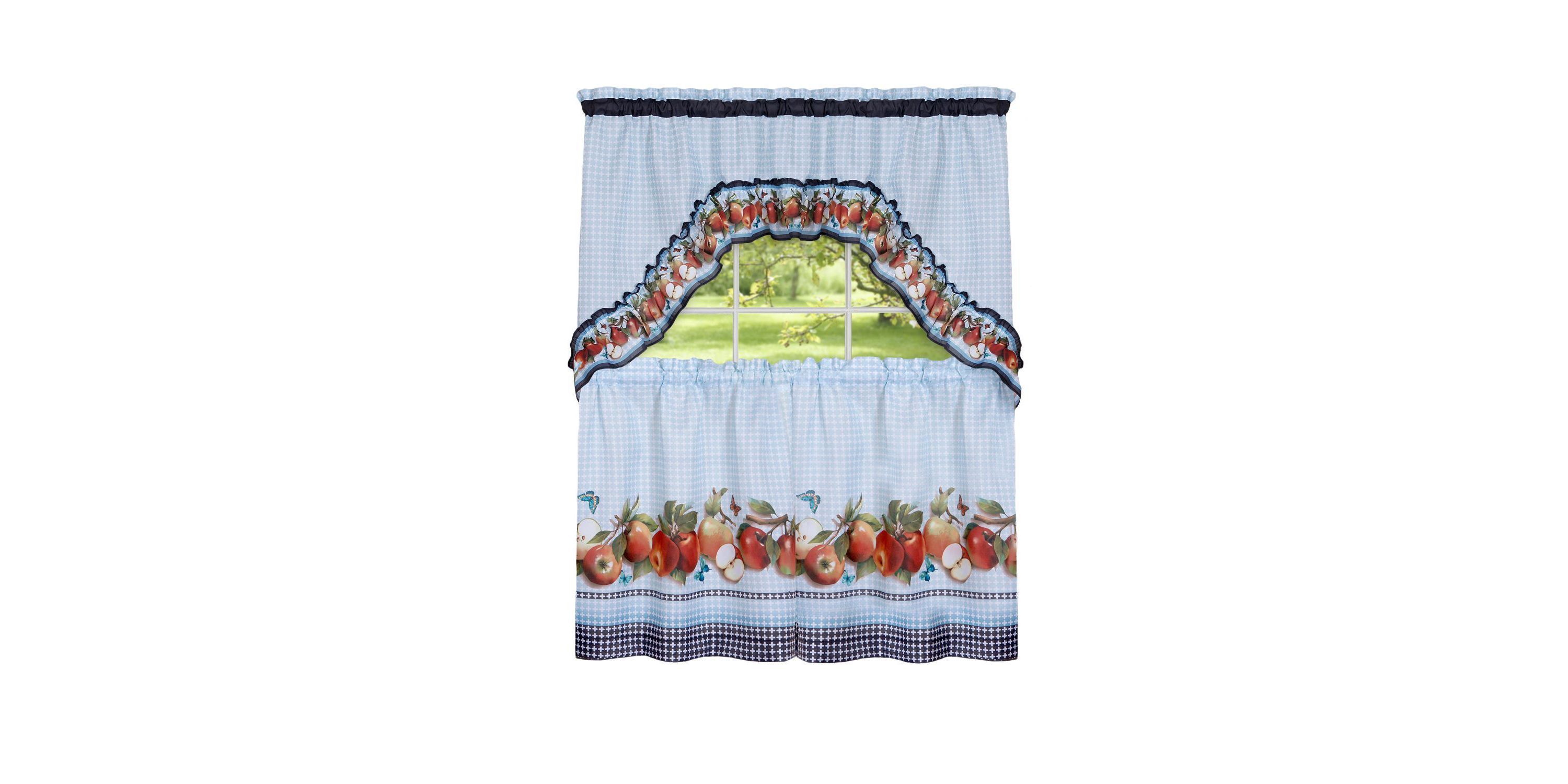 Golden Delicious Printed Tier & Swag Window Curtain Set