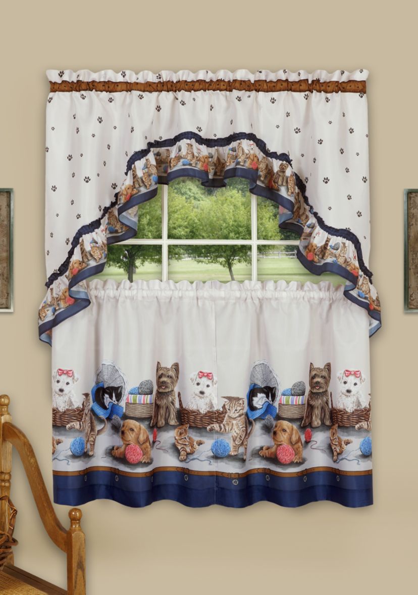 Precious Printed Tier and Swag Window Curtain Set