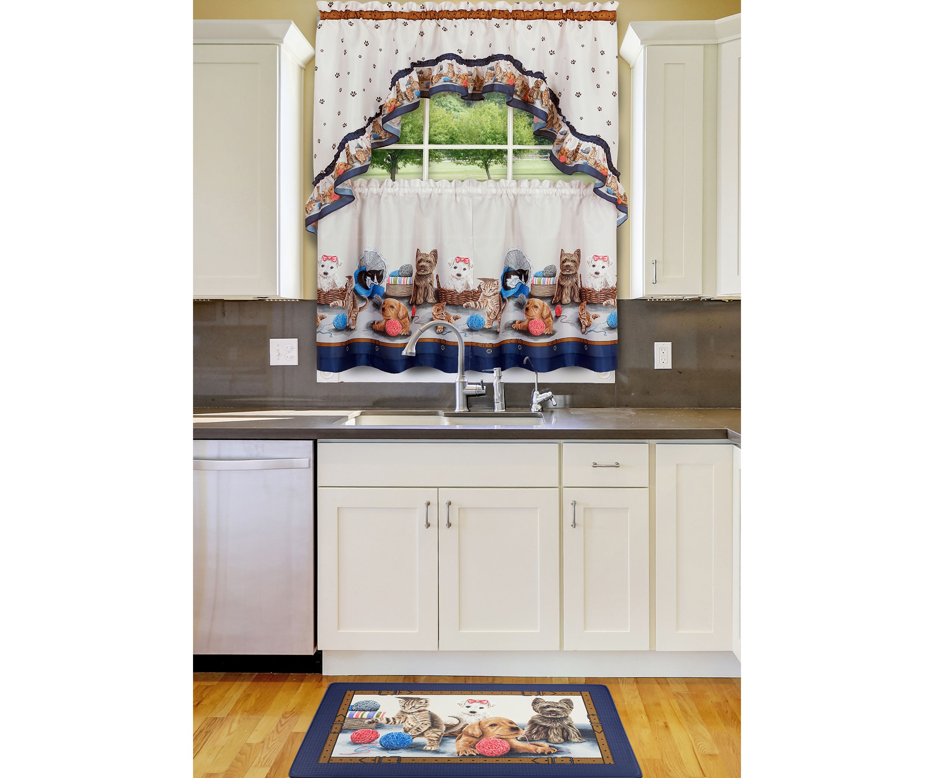 Precious Printed Tier and Swag Window Curtain Set