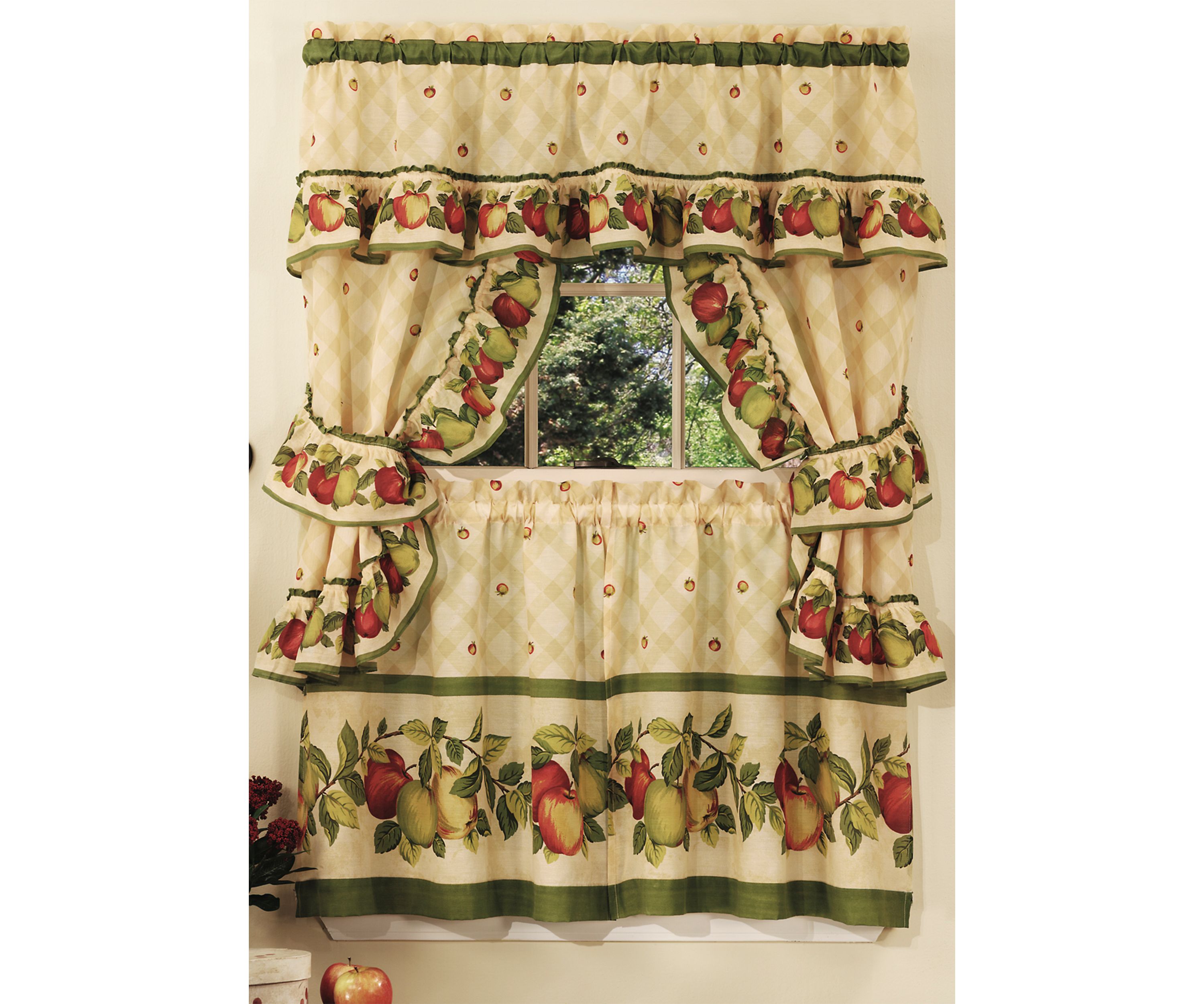 Apple Orchard Cottage Window Curtain Set 