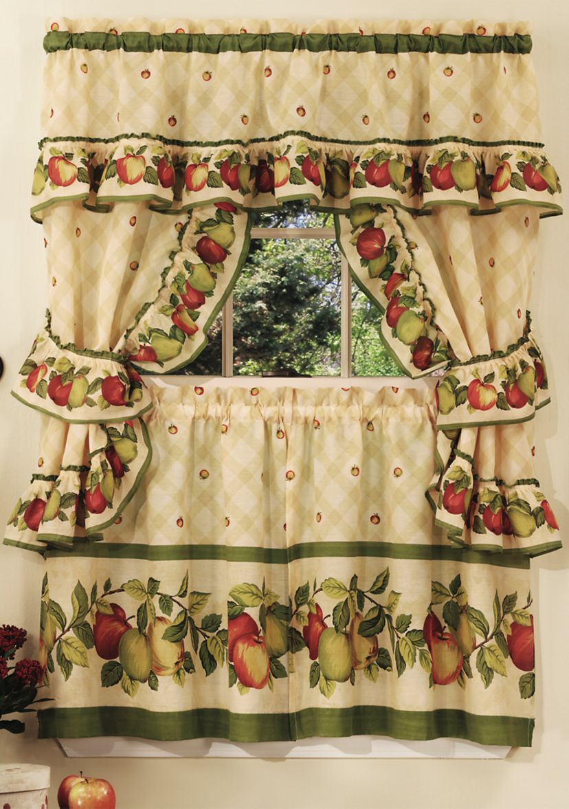 Apple Orchard Cottage Window Curtain Set 