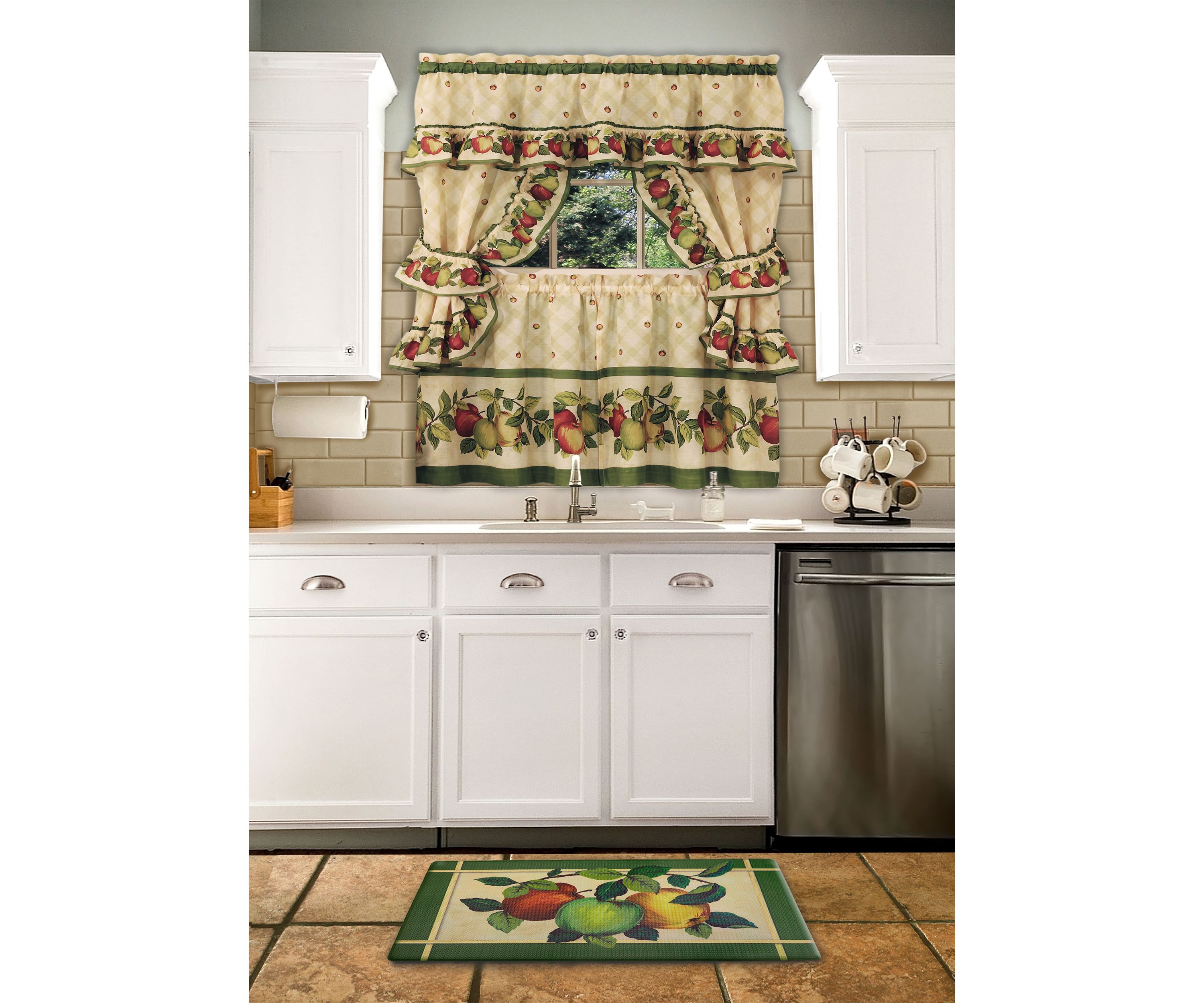 Apple Orchard Cottage Window Curtain Set 