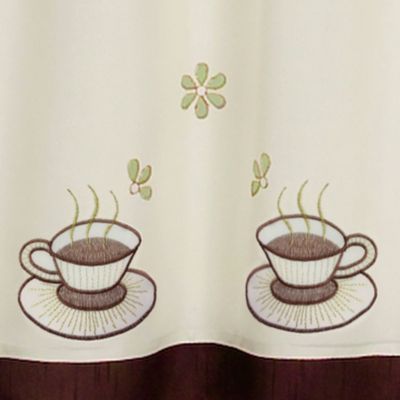 Cuppa Joe Embellished Cottage Window Curtain Set