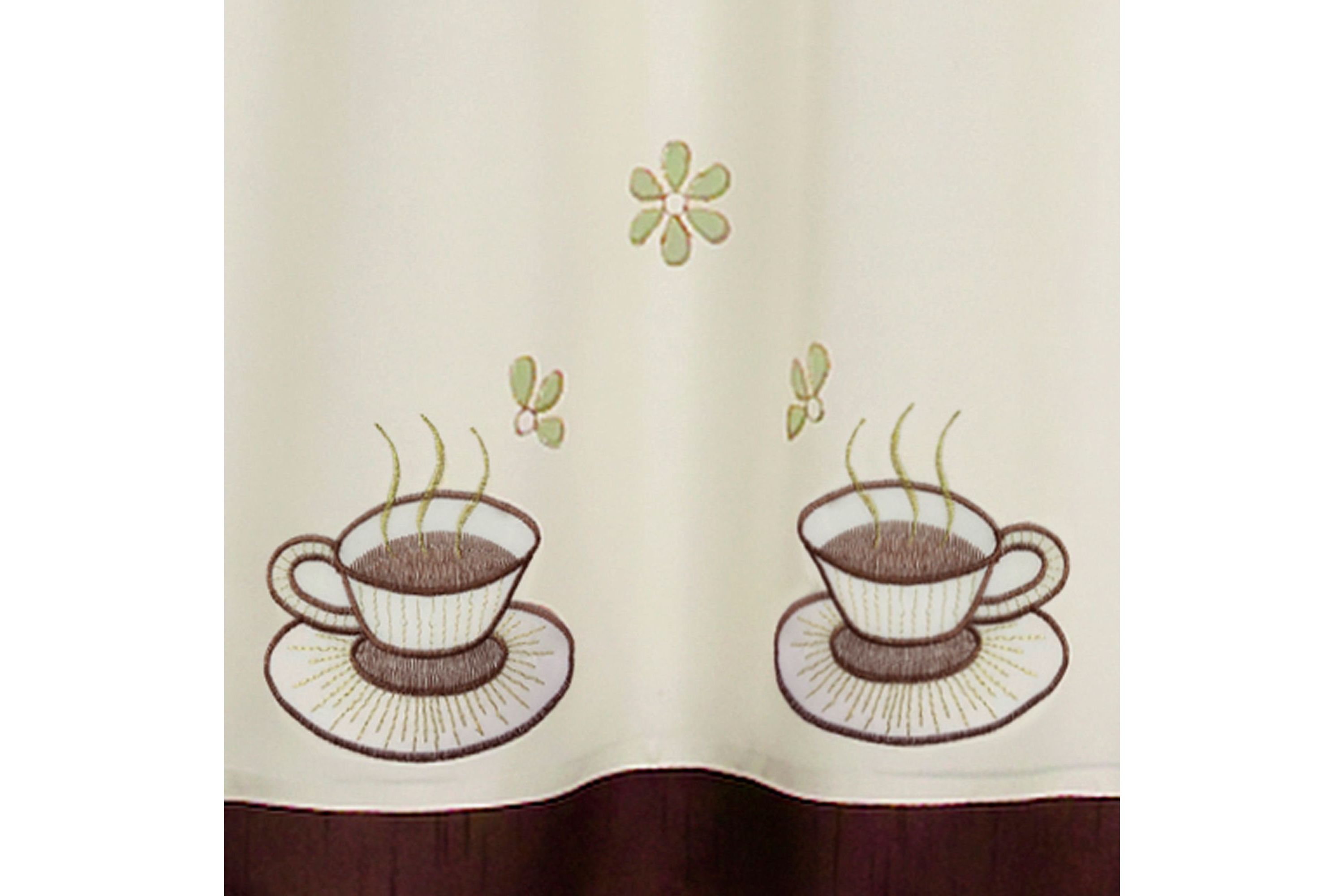 Cuppa Joe Embellished Cottage Window Curtain Set