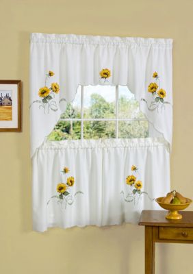 Sunshine Embellished Tier and Swag Window Curtain Set