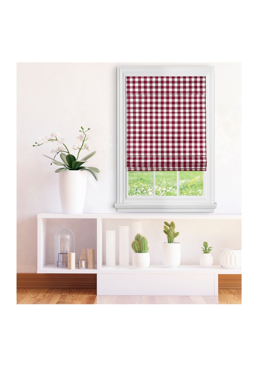 Cordless Buffalo Check Roman Window Shade