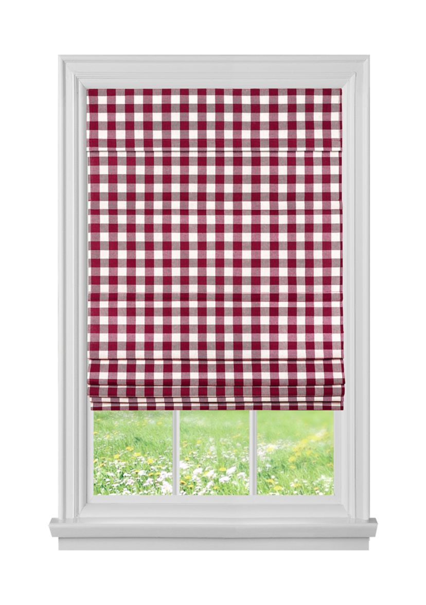Cordless Buffalo Check Roman Window Shade
