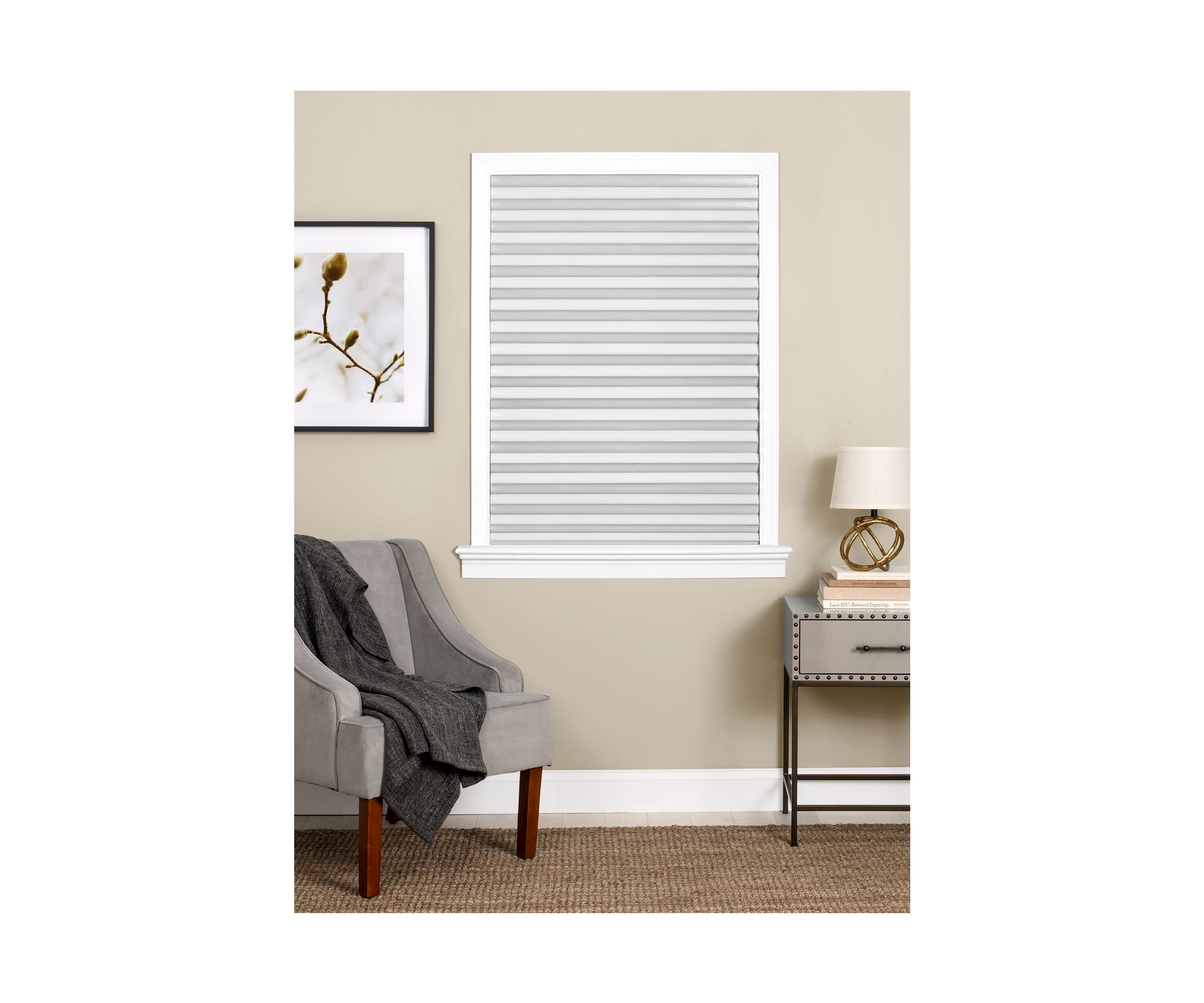 Cordless 1-2-3 Vinyl Room Darkening Pleated Window Shade