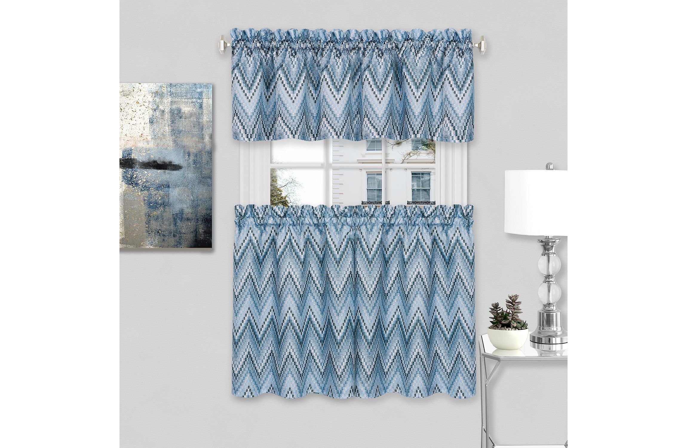 Avery Window Curtain Valance - 58x14 - Ice Blue