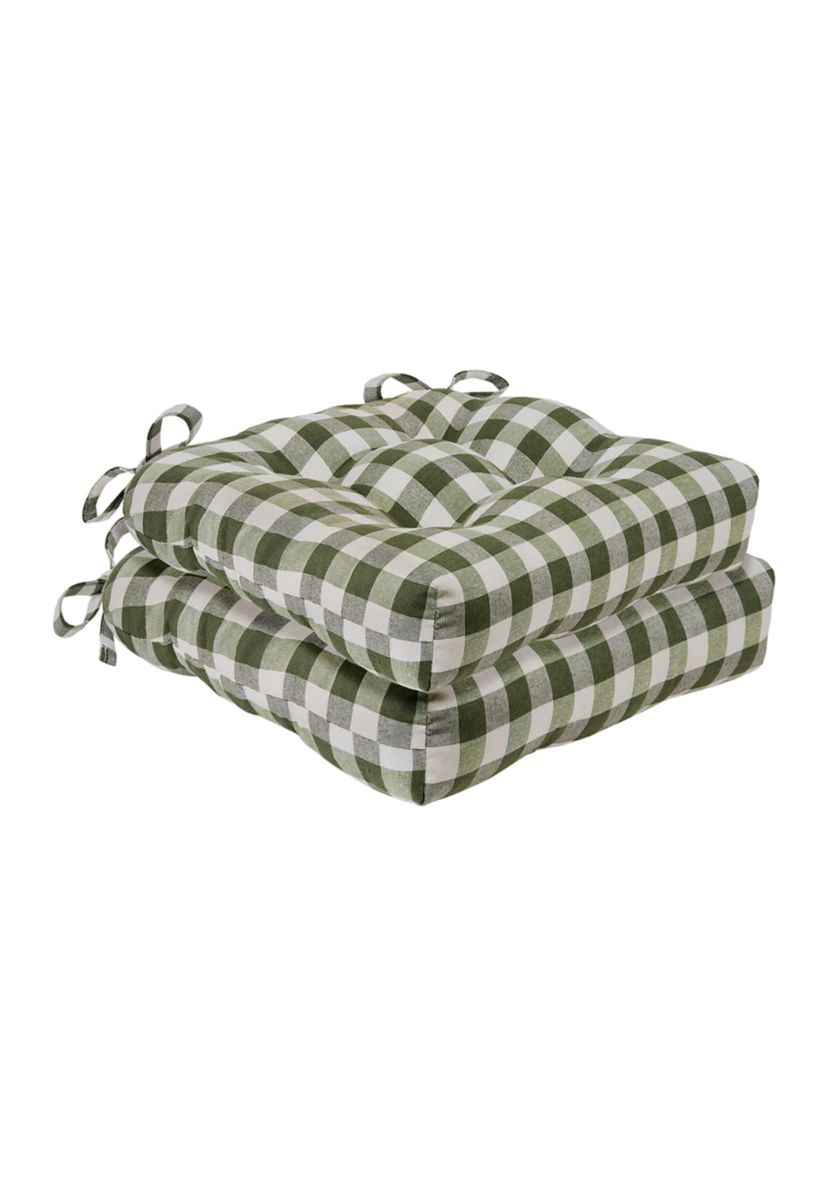 Buffalo Check Tufted Chair Seat Cushions