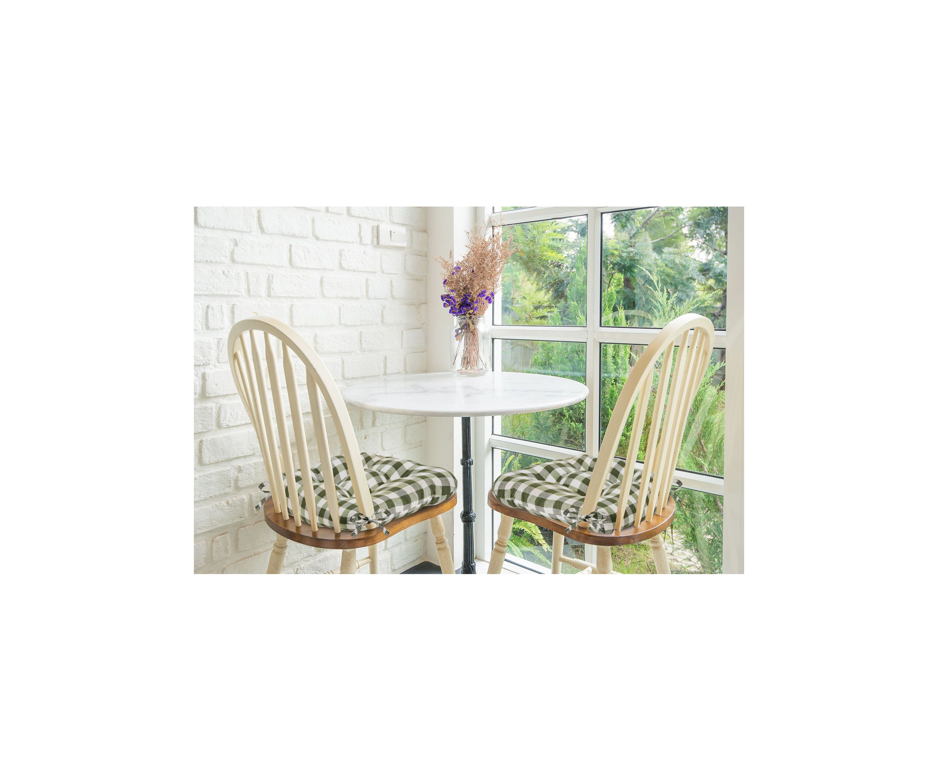 Buffalo Check Tufted Chair Seat Cushions