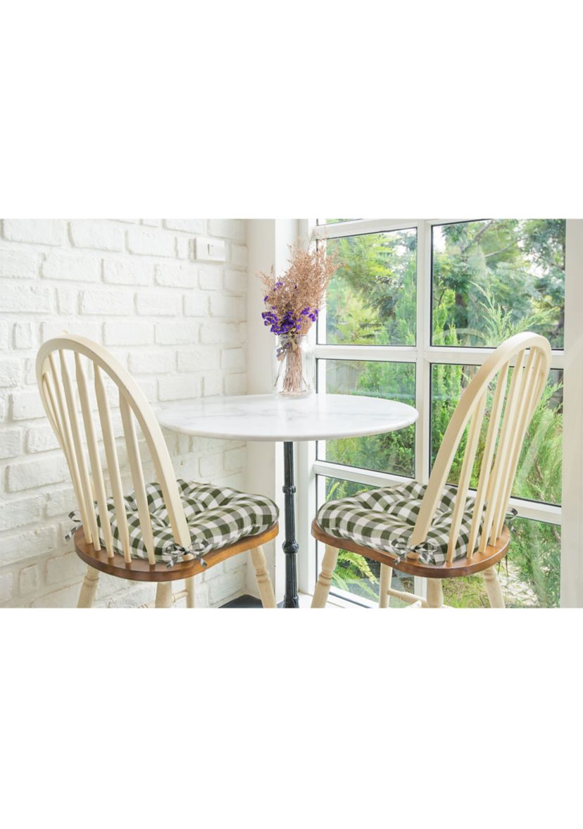 Buffalo Check Tufted Chair Seat Cushions