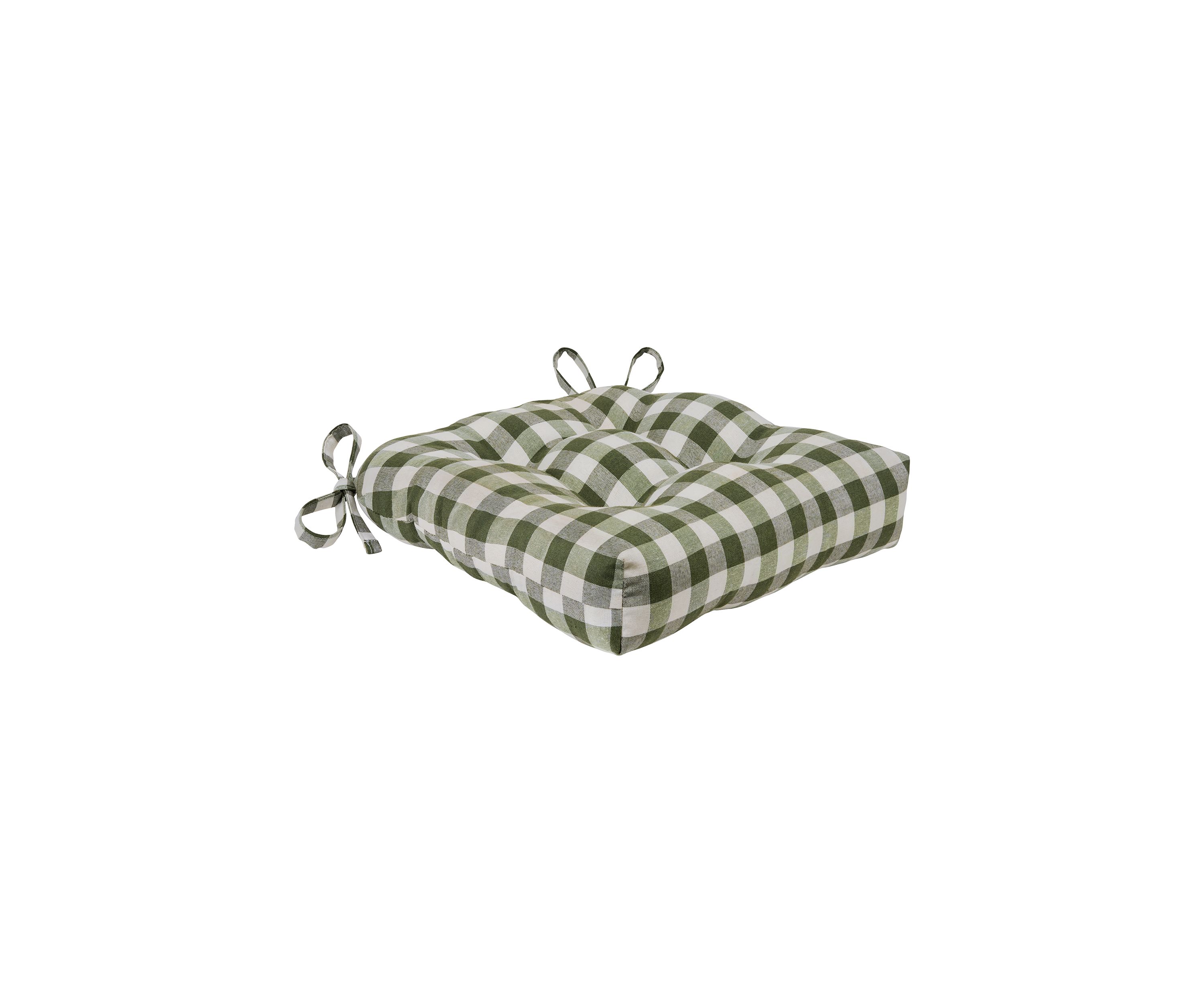 Buffalo Check Tufted Chair Seat Cushions