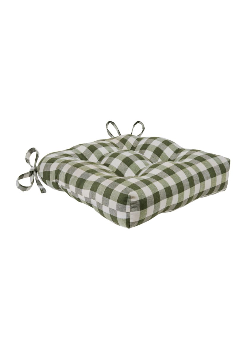 Buffalo Check Tufted Chair Seat Cushions