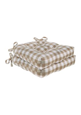 Achim Buffalo Check Tufted Chair Seat Cushions, 16 x 15 -  0054006266526