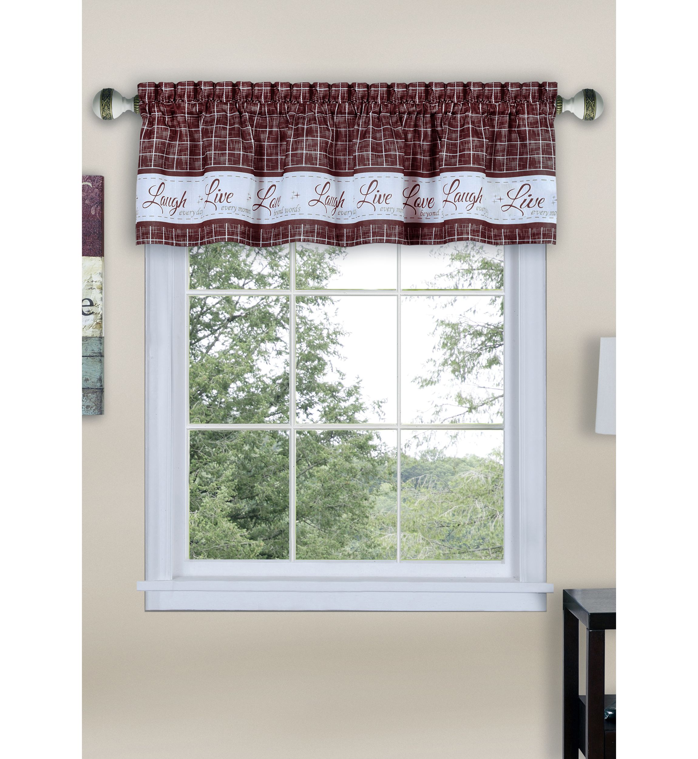 Live, Love, Laugh Window Curtain Valance