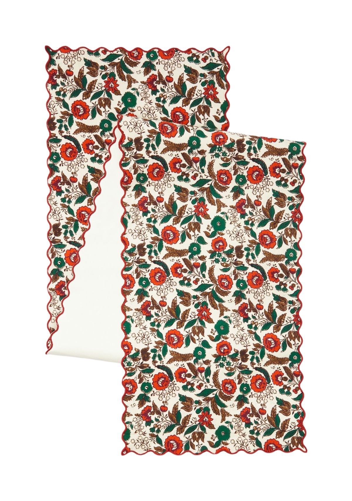 Floral Scalloped Table Runner