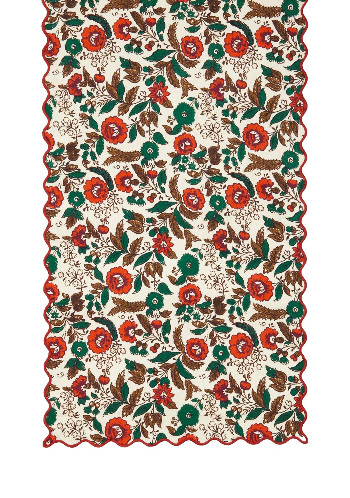 Floral Scalloped Table Runner
