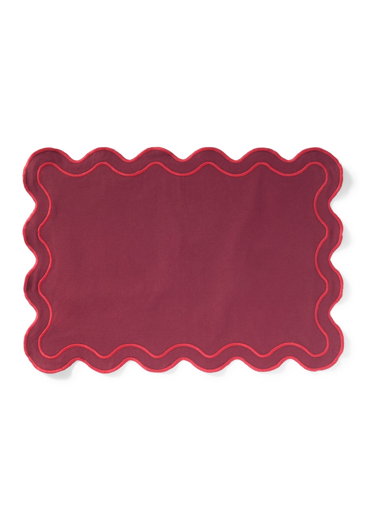 Dark Red Scalloped Placemat 