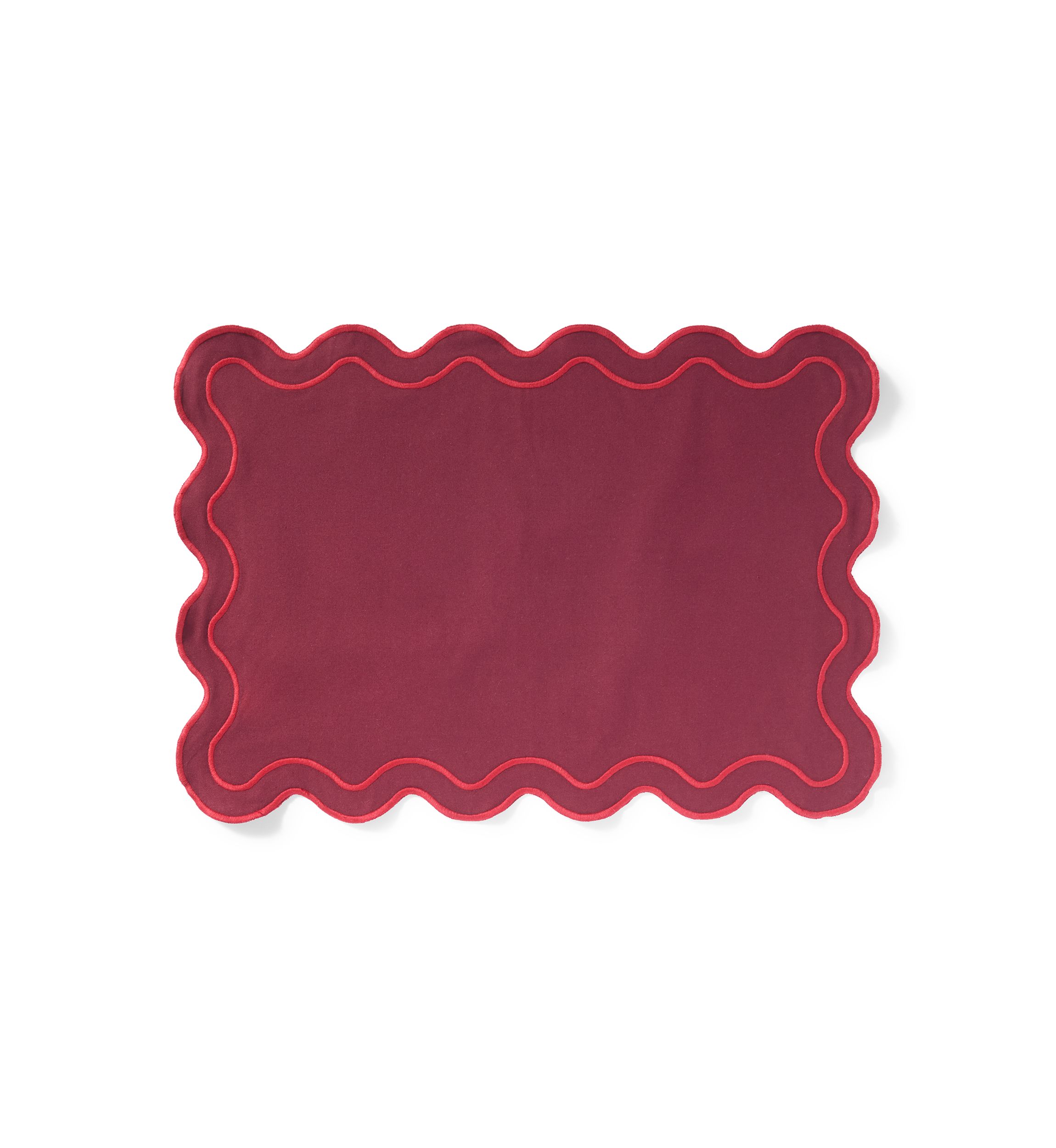 Dark Red Scalloped Placemat 