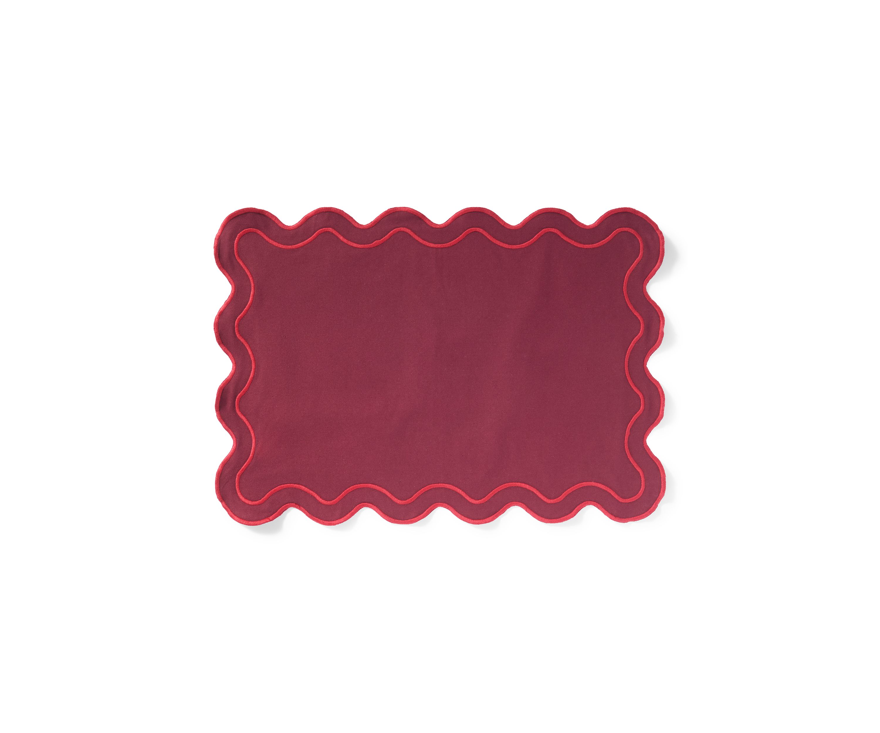 Dark Red Scalloped Placemat 