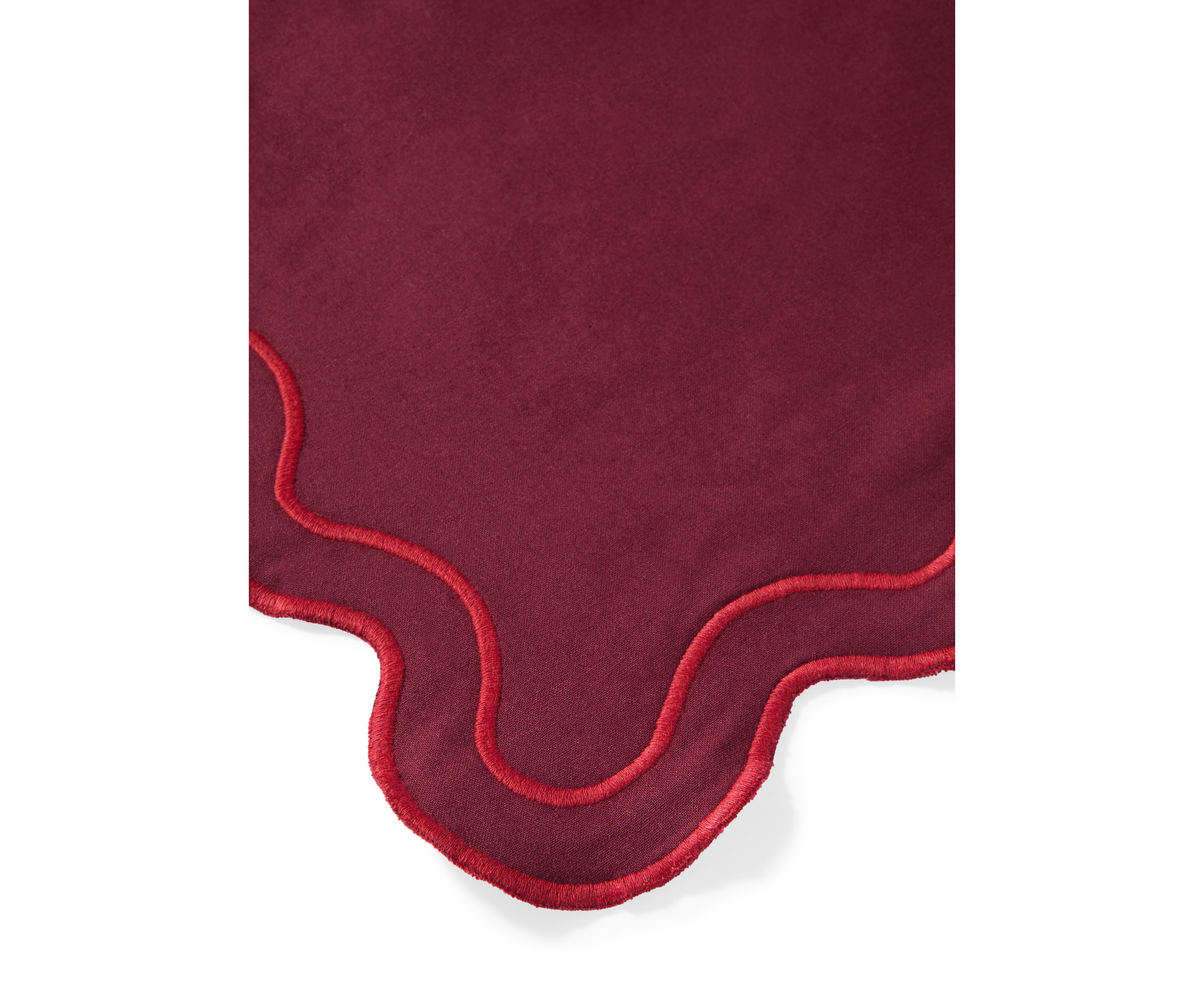 Dark Red Scalloped Placemat 