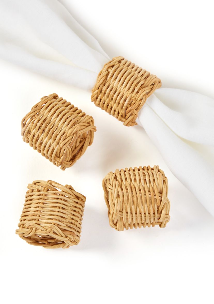 Rattan Napkin Rings - Set of 4