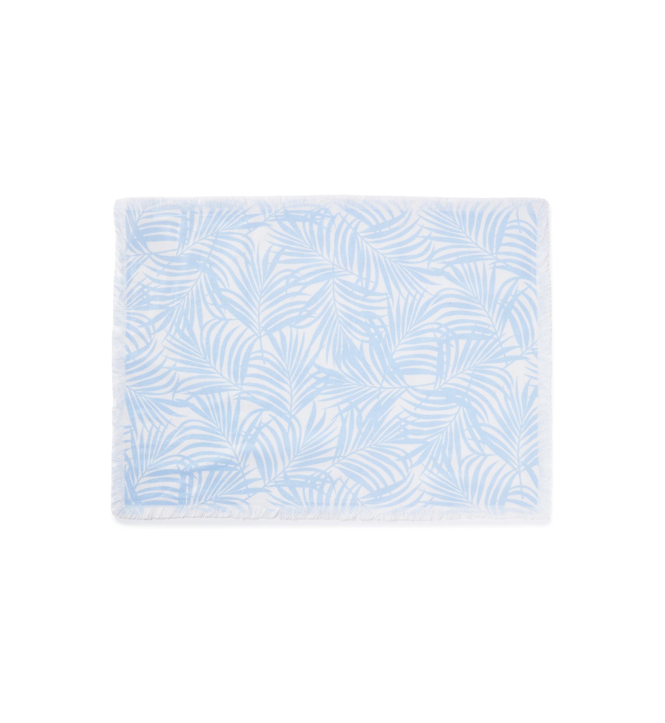 Blue and White Palm Placemat