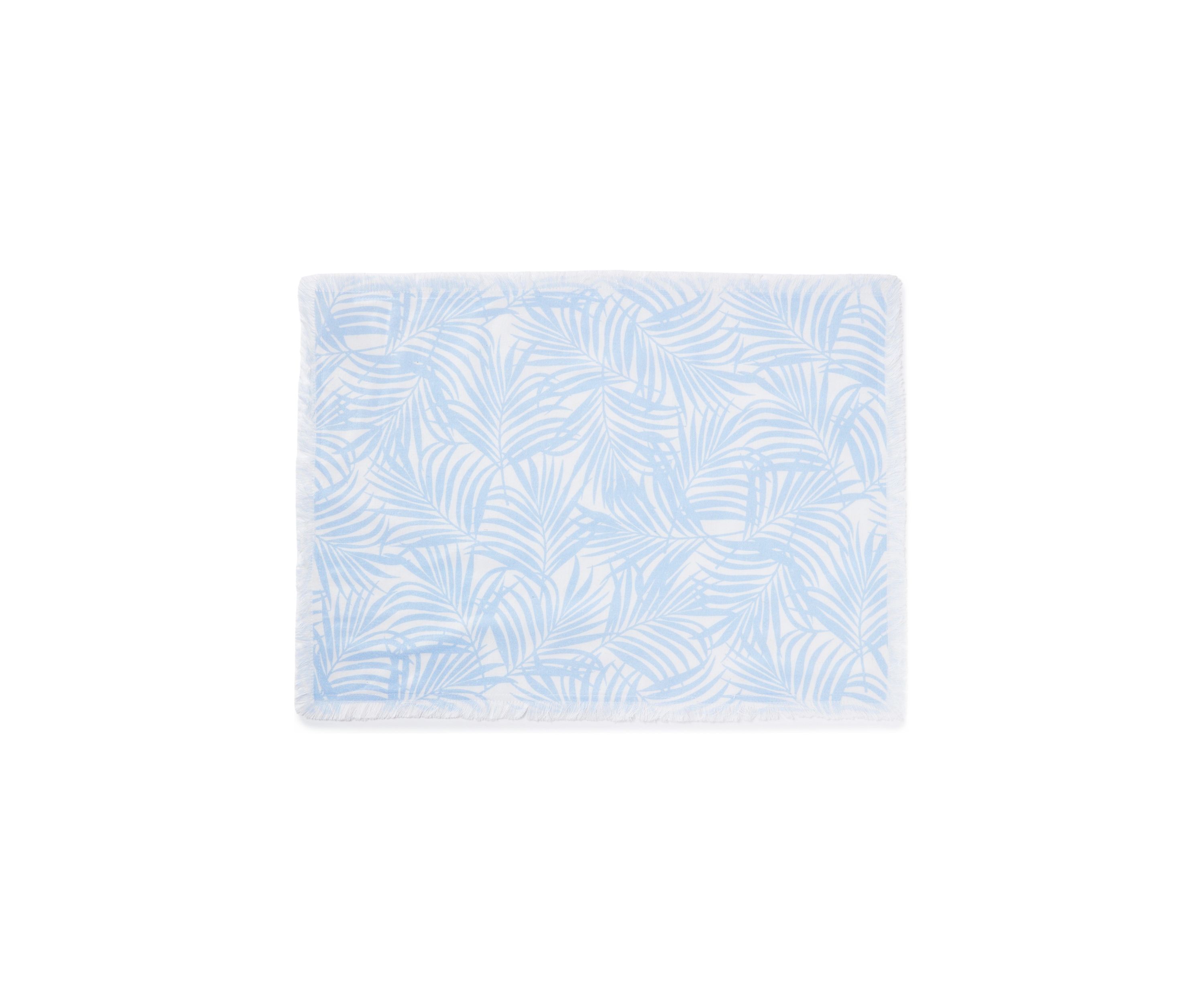 Blue and White Palm Placemat