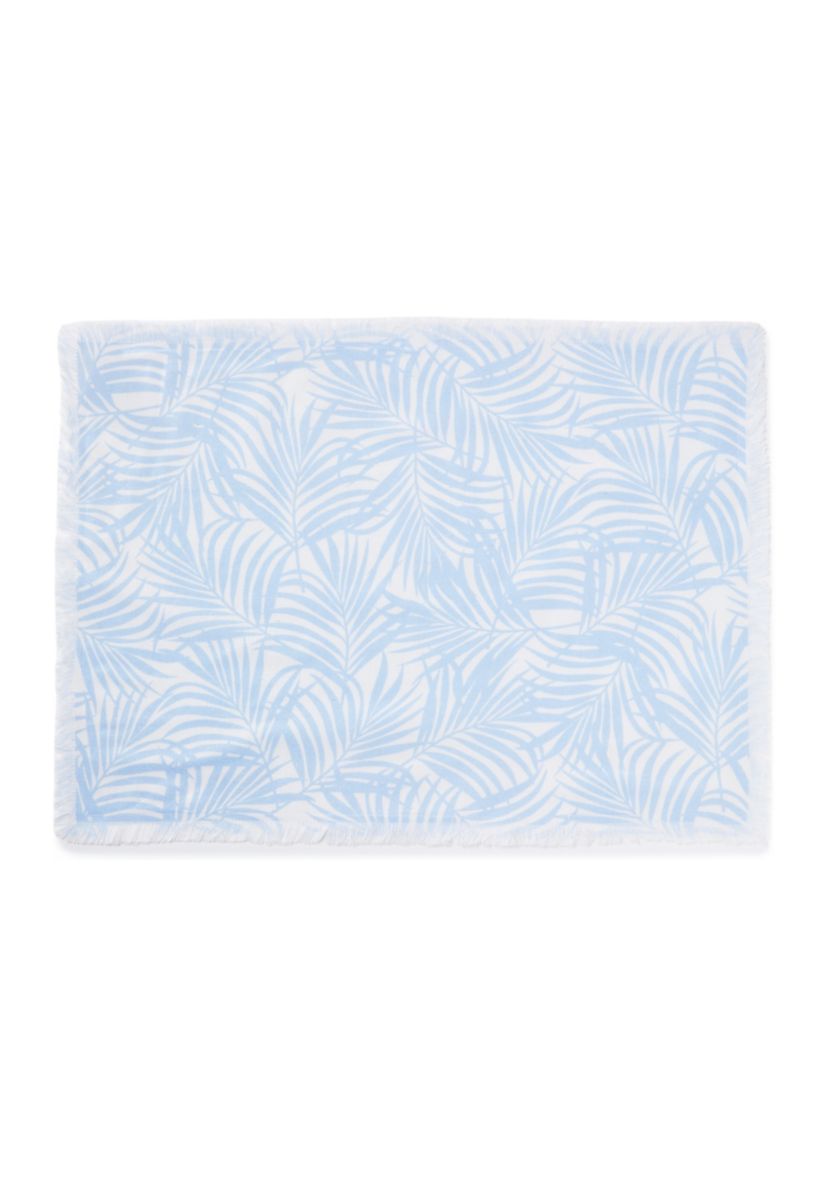Blue and White Palm Placemat