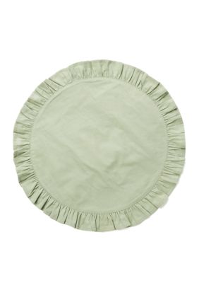 Round Green Ruffled Placemat