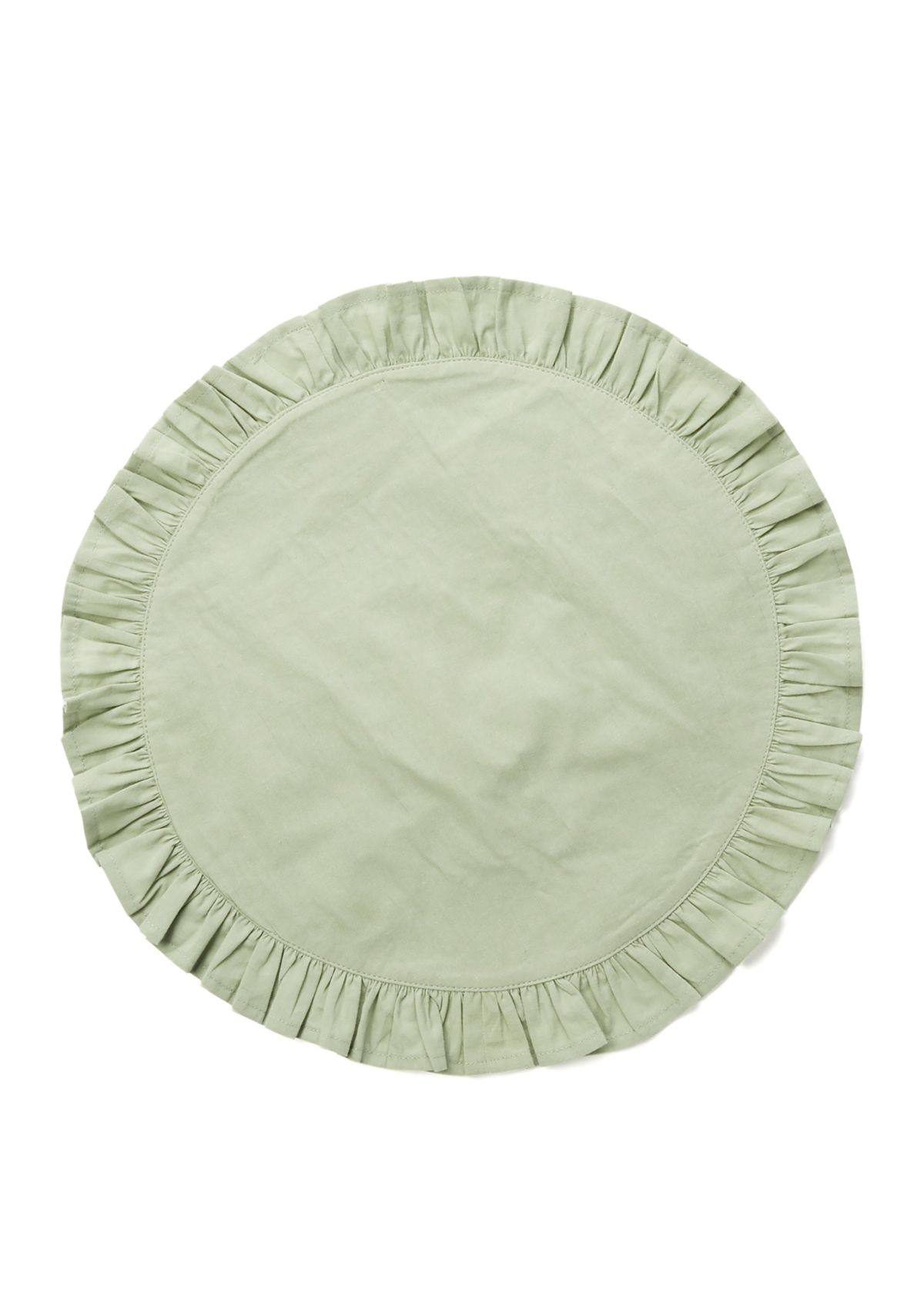 Round Green Ruffled Placemat