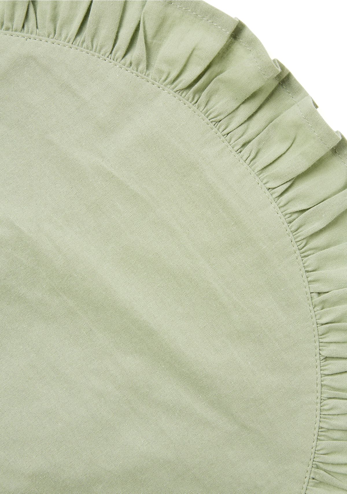 Round Green Ruffled Placemat