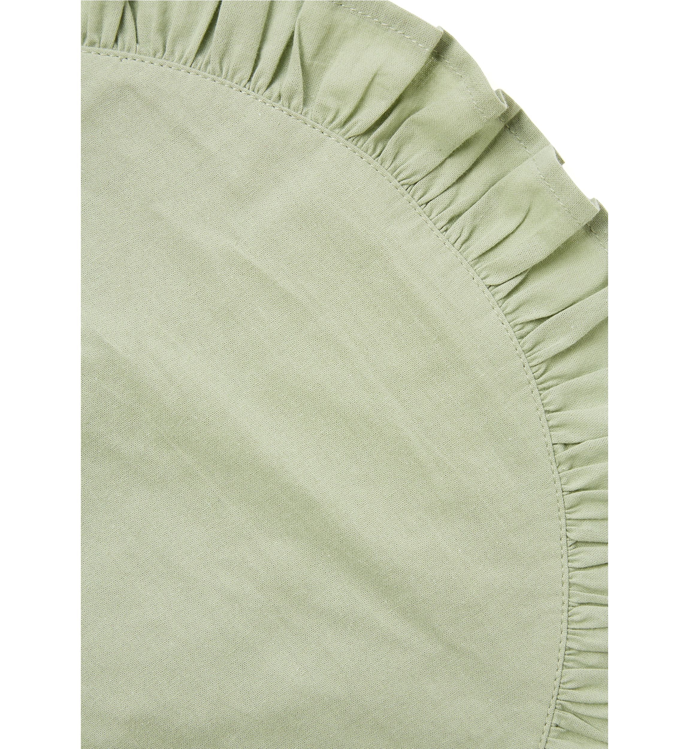 Round Green Ruffled Placemat