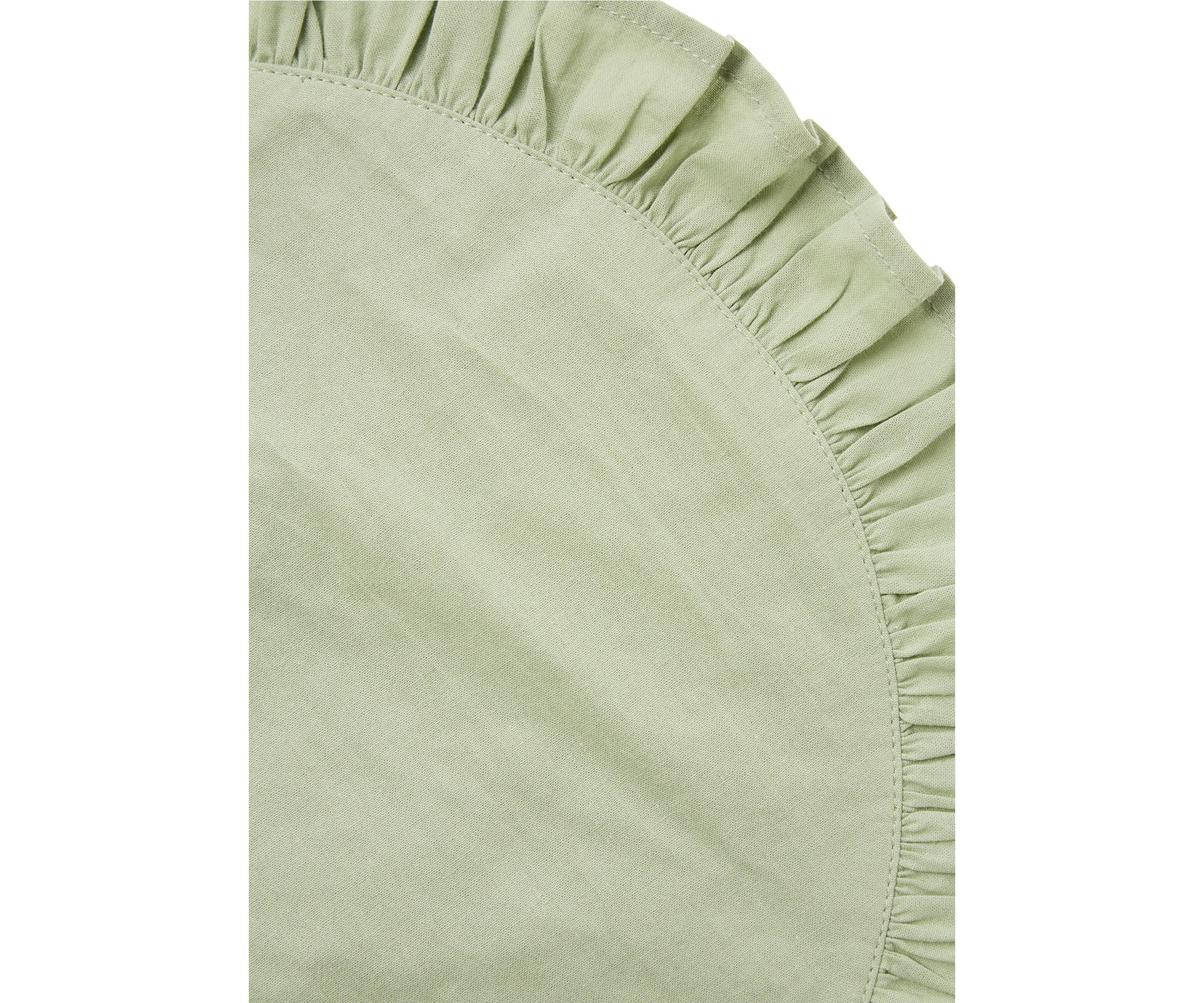 Round Green Ruffled Placemat