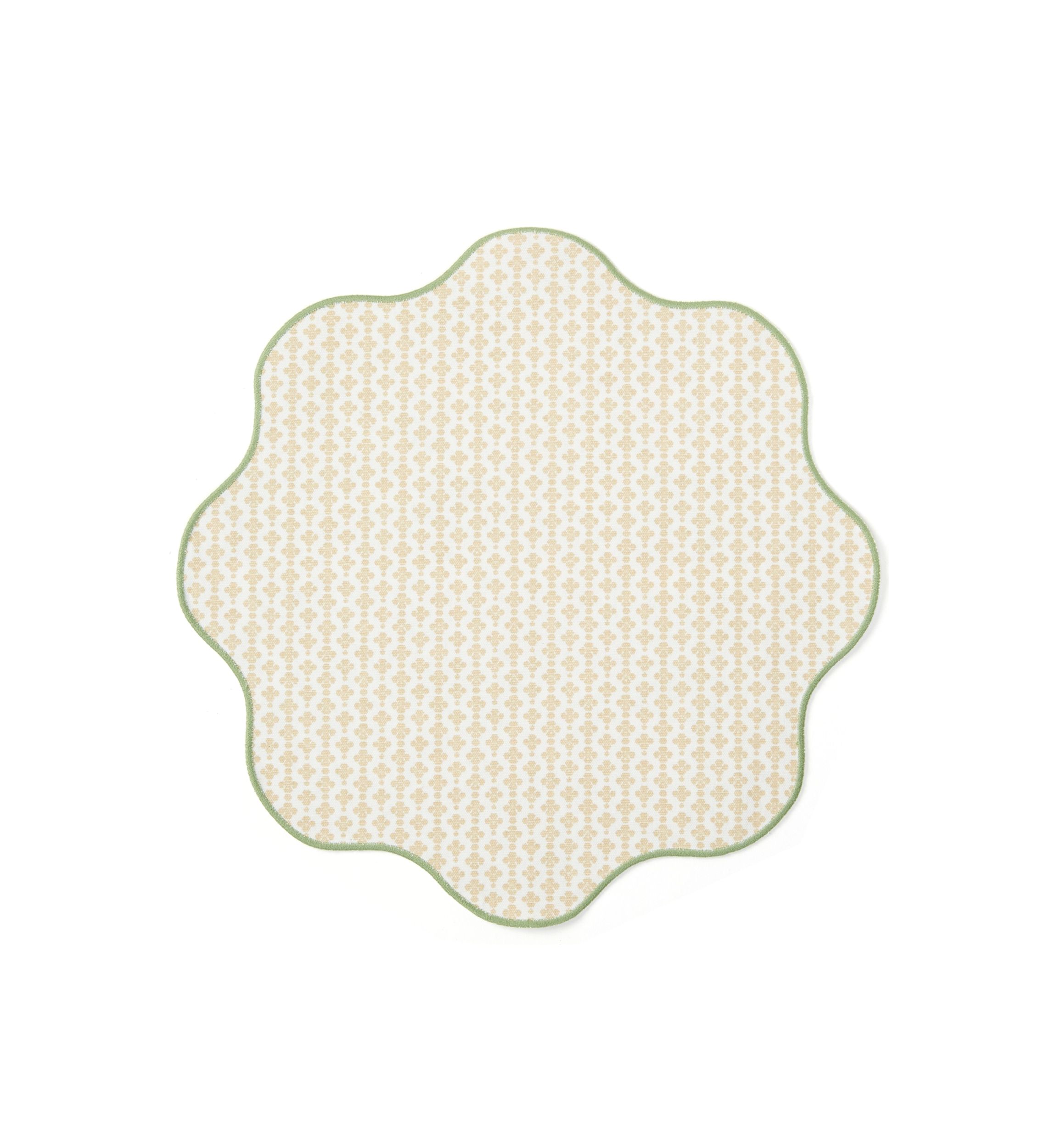 Reversible Floral Printed Scalloped Placemat