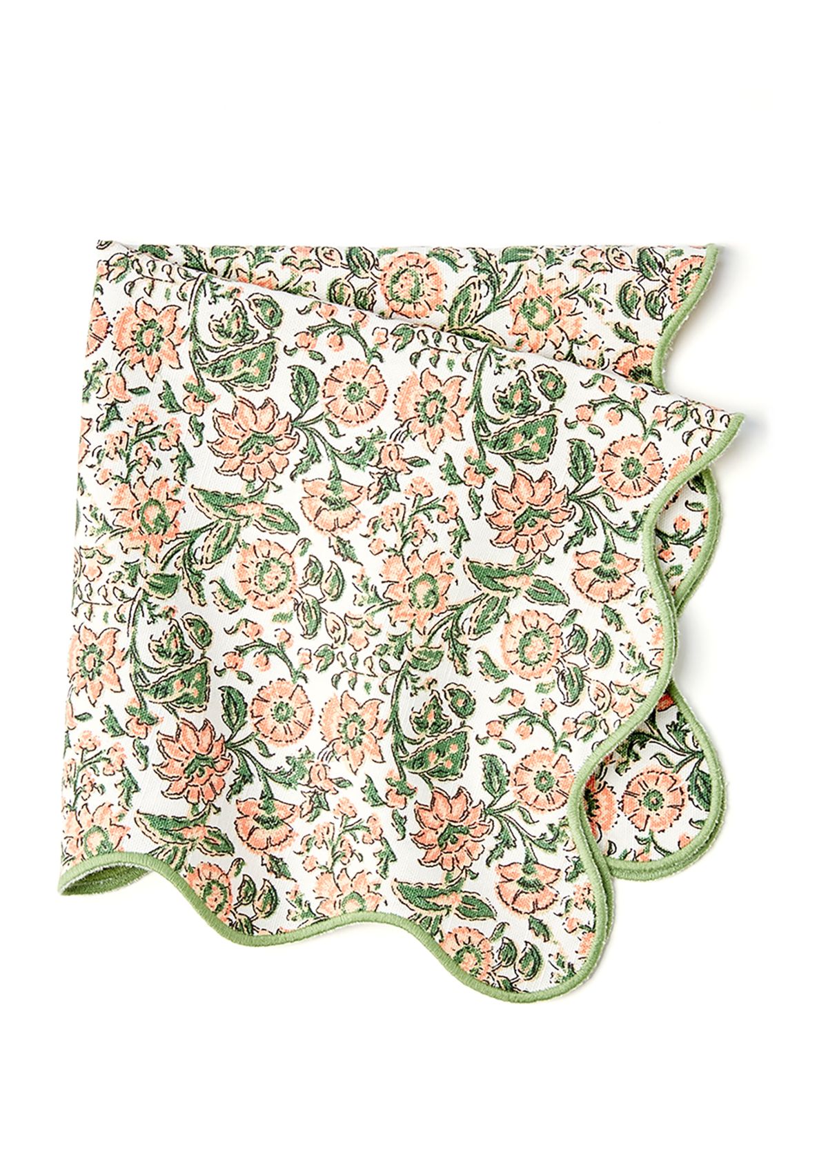 Scalloped Floral Napkins - Set of 2