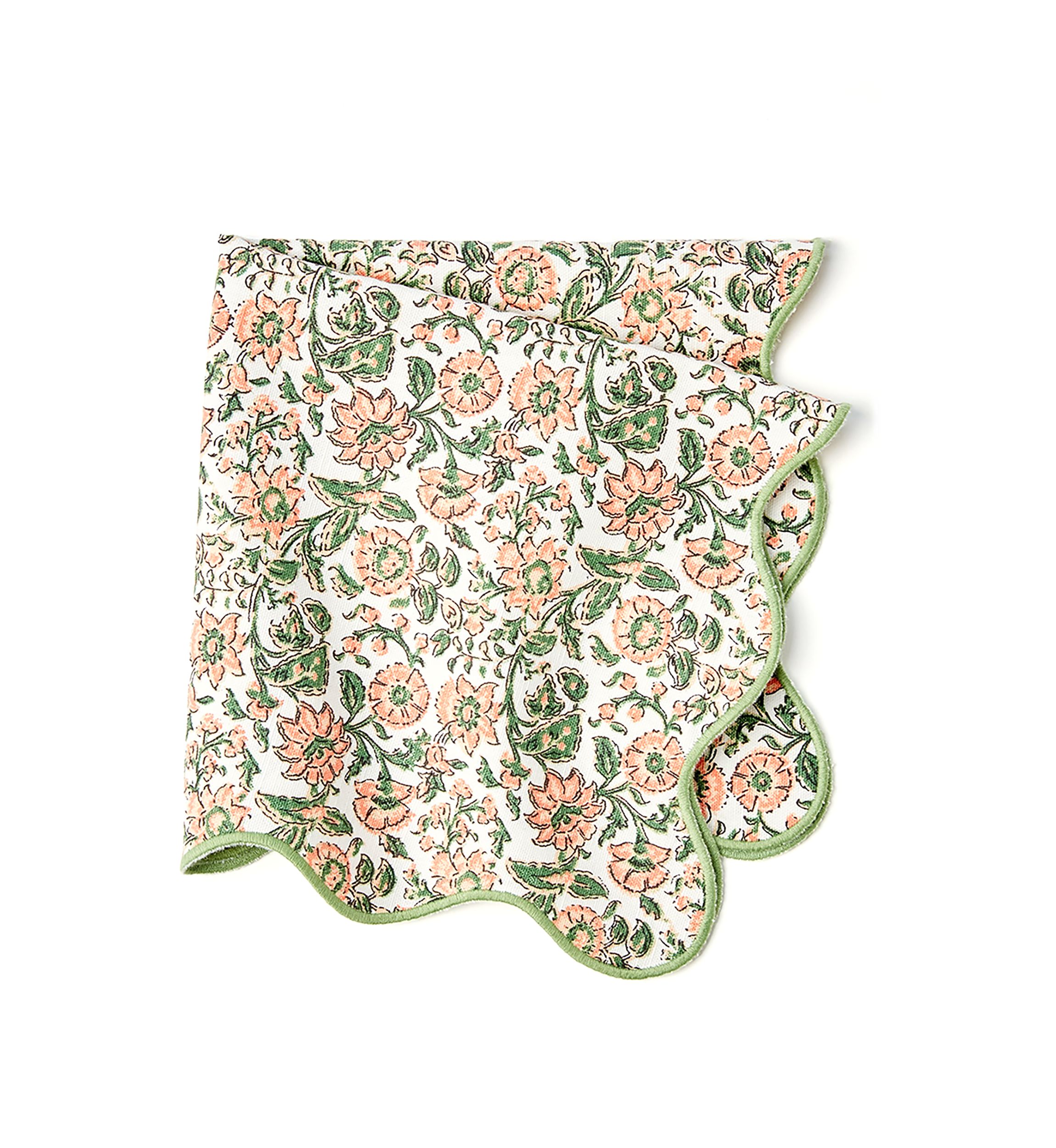 Scalloped Floral Napkins - Set of 2