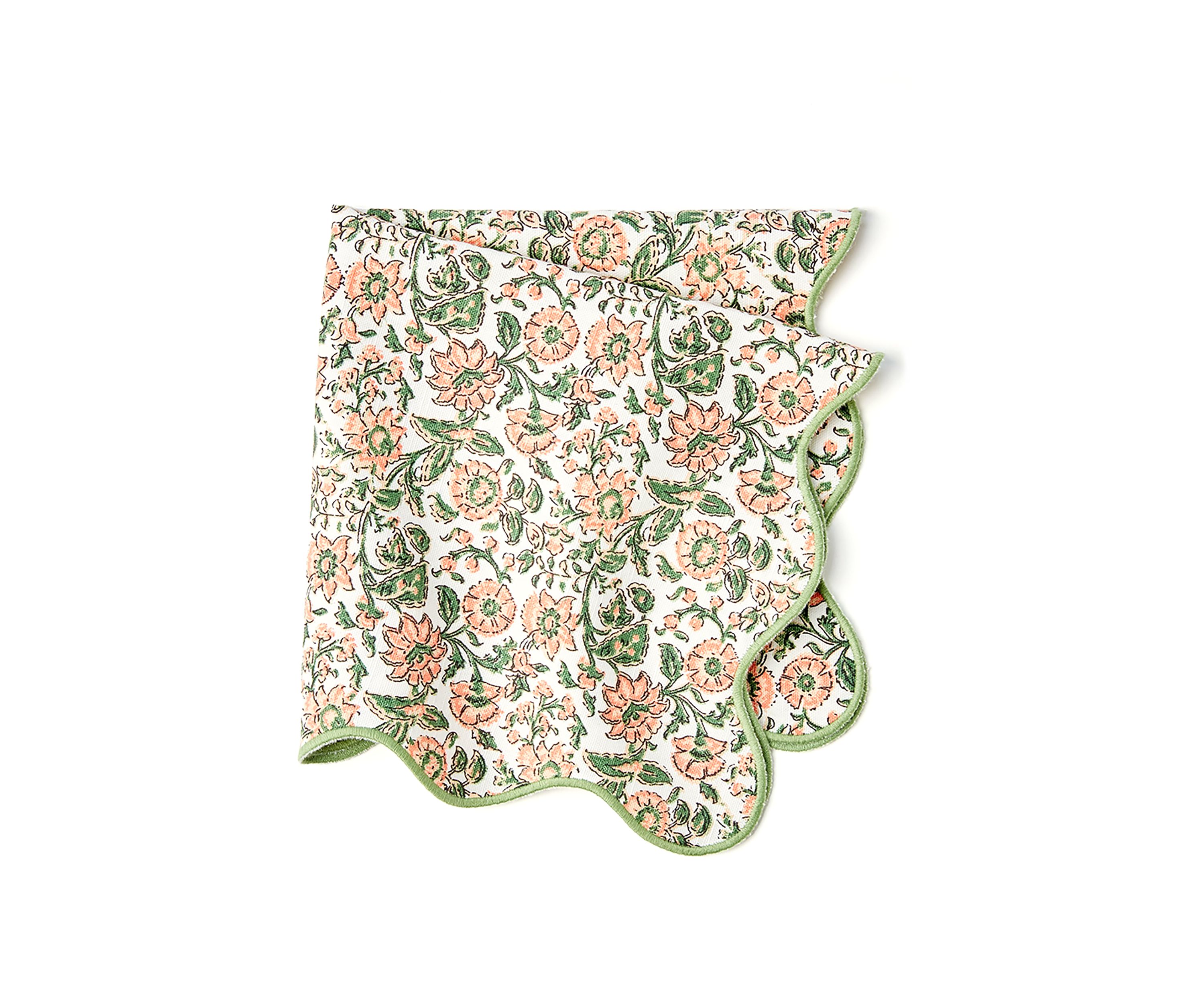Scalloped Floral Napkins - Set of 2