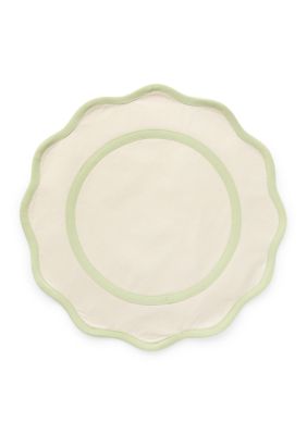 Green Scalloped Round Placemat
