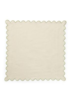 Set of 2 Green Scallop Round Napkins