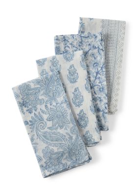 Crown & Ivy Block Print Napkin - Set of 4