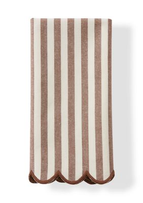 Brown Scallop Striped Napkins - Set of 2