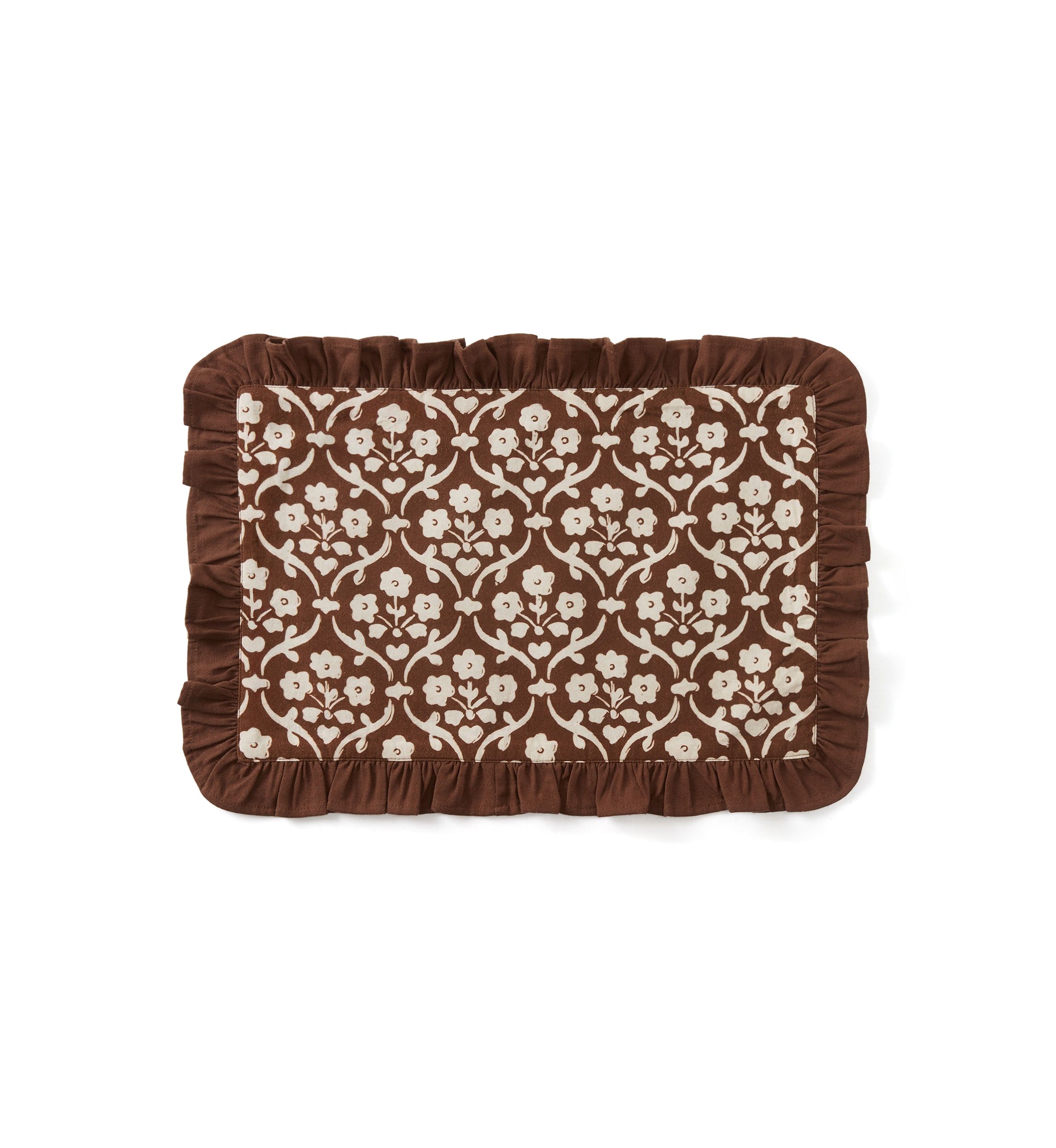 Ruffled Edge Brown Flower Placemat